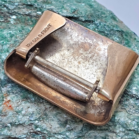 12k Yellow Gold Belt Buckle 16 grams Greco-Roman Design Medium Father Day - Picture 15 of 15